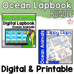 Ocean Animals Activities Interactive Notebook Digital and Printable Bundle