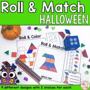 Halloween Math Games | Kindergarten Pattern Blocks Centers | Counting Activities