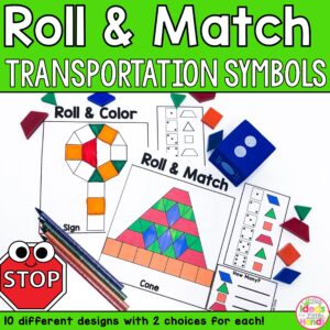 Pattern Blocks Mat Transportation Symbols Math Games