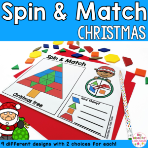 Christmas Math Center | Kindergarten Pattern Blocks Games | Counting Activities