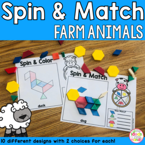 Pattern Blocks Mat Farm Animals Math Center