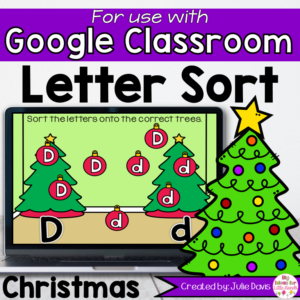 Christmas Letter Sort Digital Game for Google Classroom