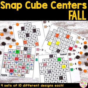 Fall Math Phonics Center | Kindergarten Snap Cubes | Alphabet Worksheet