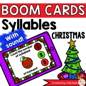 Christmas Syllable Counting Digital Game Boom Cards