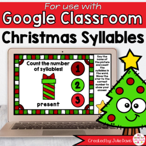 Christmas Syllables Game for Google Classroom