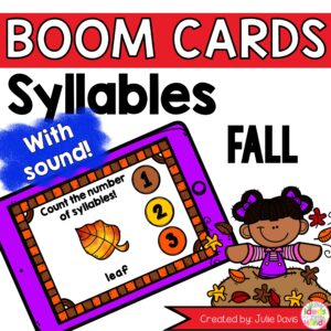 Fall Syllable Counting Digital Game Boom Cards