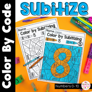 Color by Code Number Sense Subitizing Activity and Worksheets