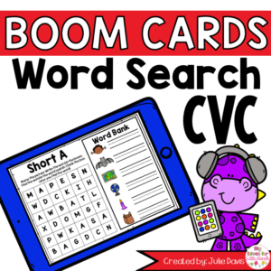 CVC Word Search Boom Cards Digital