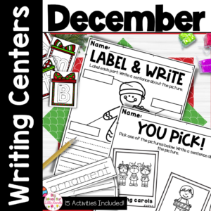 December Christmas Writing Center | Kindergarten and First Grade