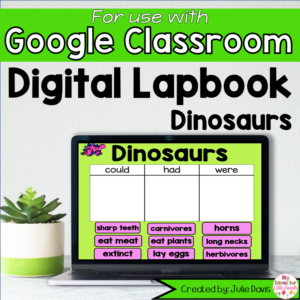Dinosaur Digital Interactive Notebook for Google Classroom