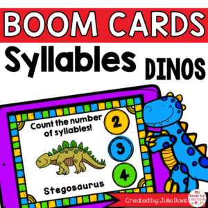 Dinosaur Syllable Counting Digital Game Boom Cards
