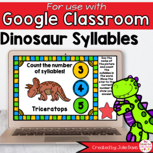 Dinosaur Syllables Game for Google Classroom
