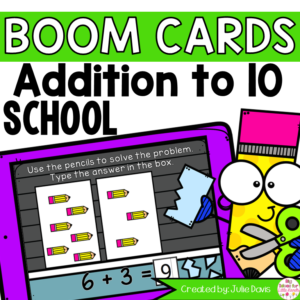 Back to School Addition to 10 Math Centers | Digital Game Boom
