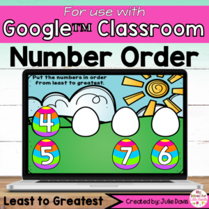 Easter Number Order Digital Game for Google Classroom