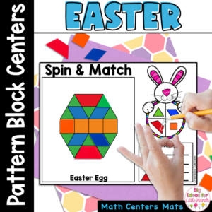 Easter Pattern Blocks April Math Games - Kindergarten Math Counting Centers