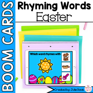Easter Rhyming Words Digital Game Boom Cards™ | Kindergarten Task Cards