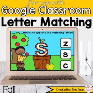 Fall Apples Letter Match Digital Game for Google Classroom