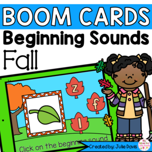 Fall Beginning Sounds | Digital Game Boom Cards | Kindergarten 1st Grade