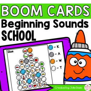 Back to School Beginning Sounds Boom Cards Digital Game