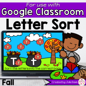 Fall Letter Sort Digital Game for Google Classroom