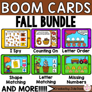 Fall Math and Phonics Digital Boom Cards™ Bundle
