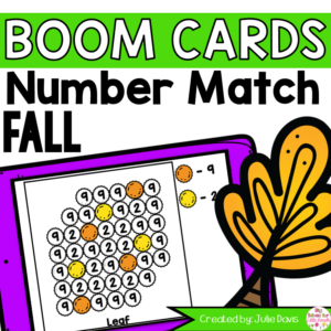Fall Number Matching Boom Cards Digital Game