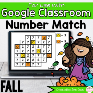 Fall Number Matching Google Classroom Digital Game