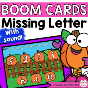 Fall Pumpkin Missing Letter Digital Game Boom Cards™