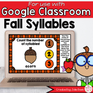 Fall Syllables Game for Google Classroom