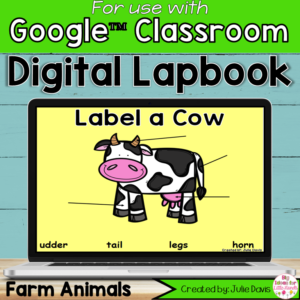 Farm Animals Digital Interactive Notebook Google Classroom
