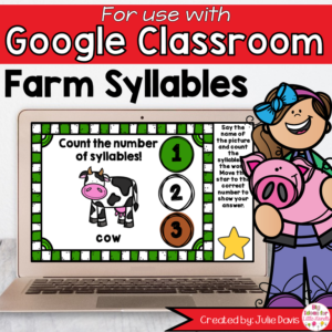 Farm Animals Syllables Game for Google Classroom