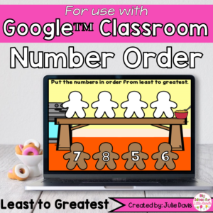 Gingerbread Number Order Digital Game for Google Classroom