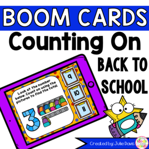 Back to School Counting On Addition Digital Game Boom Cards