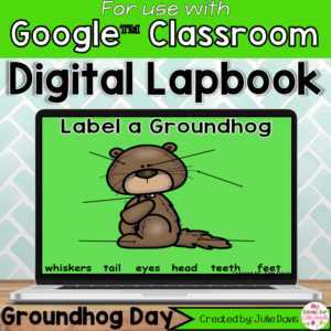 Groundhog Day Digital Interactive Notebook Google Classroom