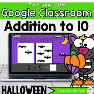 Halloween Addition to 10 Math Centers for Google Classroom