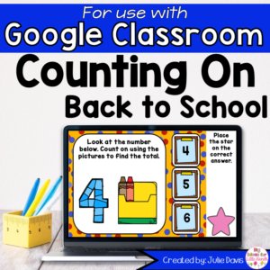 Back to School Counting On Addition Game for Google Classroom