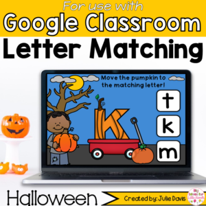 Halloween Letter Match Digital Game for Google Classroom