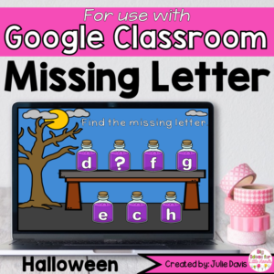 Halloween Missing Letter Activity for Google Classroom
