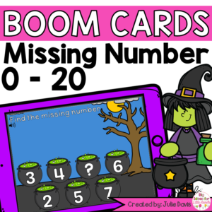 Halloween Missing Number Digital Game Boom Cards