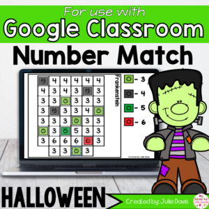 Halloween Number Matching Google Classroom Digital Game