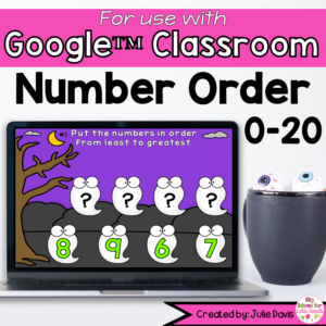 Halloween Number Order Digital Game for Google Classroom