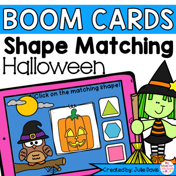 Halloween Shapes Math Centers | Digital Game Boom Cards