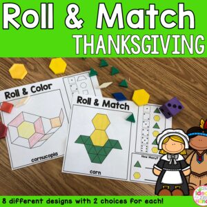 Thanksgiving Math Games | Kindergarten Pattern Block Centers | Counting Activity