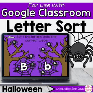 Halloween Spiders Sort Digital Game for Google Classroom