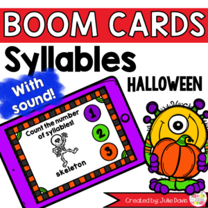 Halloween Syllable Counting Digital Game Boom Cards