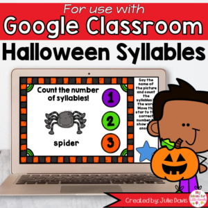 Halloween Syllables Game for Google Classroom