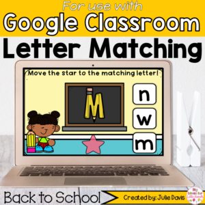 Back to School Letter Match Digital Game for Google Classroom
