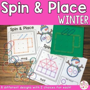 Winter Geoboard Math Games and Geometry Activity