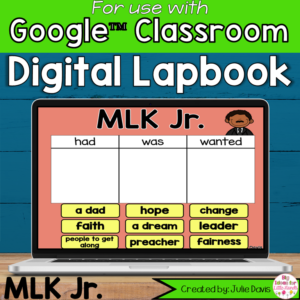 MLK Jr Digital Interactive Notebook Google Classroom