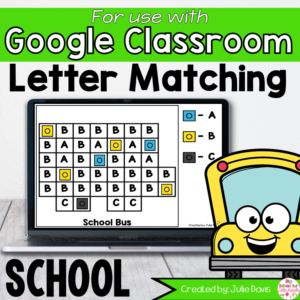 Back to School Letter Matching Google Classroom Digital Game